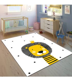 Minibabyrooms Benekli Aslan Desenli 8 mm Kalınlıkta Çocuk Odası Halısı