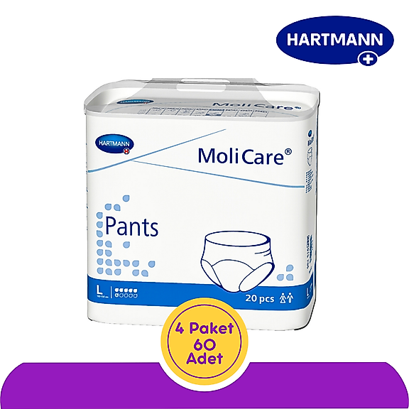 Hartmann MoliCare Pants Emici Külot 6 Damla Mavi Paket (Large) 20'li (4 Paket)