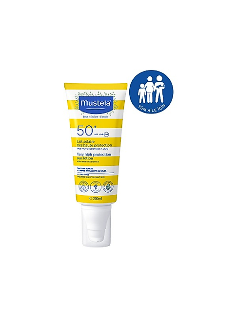 Mustela Yüksek Koruma Faktörlü Güneş Losyonu Tüm Aile İçin SPF50+ 200 ml