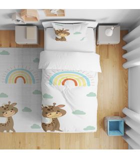 Minibabyrooms Gökkuşağı ve Zürafa Temalı Nevresim Takımı