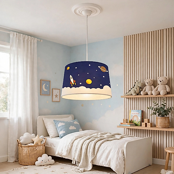 Minibabyroom Uzay Temalı Çocuk Odası Sarkıt Avize
