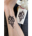 Saat Modelli 3 Boyutlu Gerçek Dövme Görünümlü Tattoo, Erkek Geçici Dövme