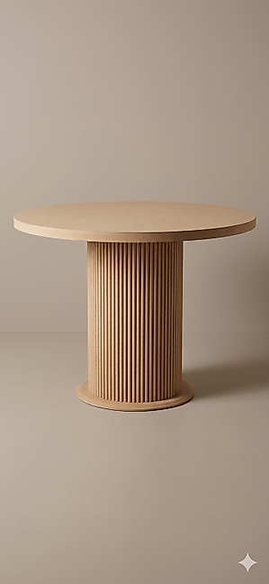 BOHEM TARZI BOYANABİLİR HAM MDF YUVARLAK MASA ( 100 CM X 78 CM )