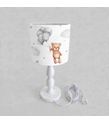 Minibabyrooms Balonlu Ayıcık Desenli Ahşap Oyma Ayak Abajur