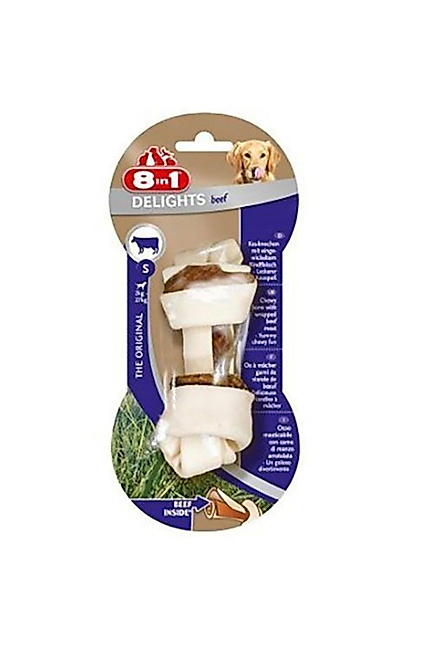 8in1 Delights Bones Biftekli Düğümlü Tartar OluşumÖnleyen Köpek Kemiği 35gr 10cm [S]