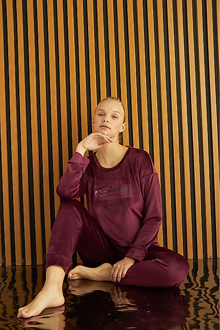 Pijamoni 4200 Soft Kadife Pijama Takımı