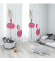 Minibabyrooms Pembe Balerin Kız ve Kuğu Desenli Fon Perde