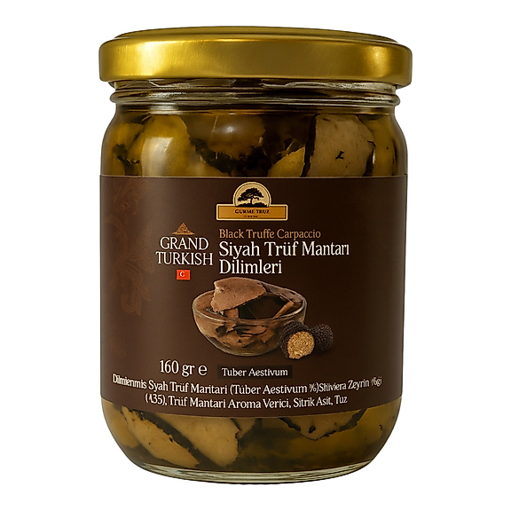Siyah Trüf Mantarı Dilimleri Carpaccio - Tuber Aestivum, 160 Gr, Premium Konserve
