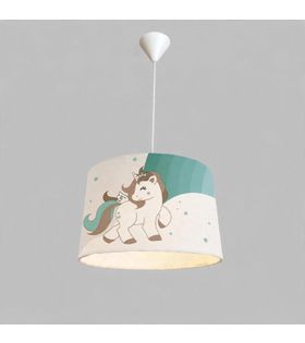 Minibabyroom Yeşil Unicorn ve Gökkuşağı Temalı Çocuk Odası Sarkıt Avize