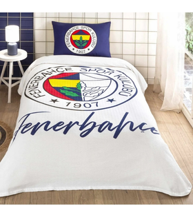 Taç Lisanslı Fenerbahçe Yarım Logo Tek Kişilik Pamuk Pike Takımı