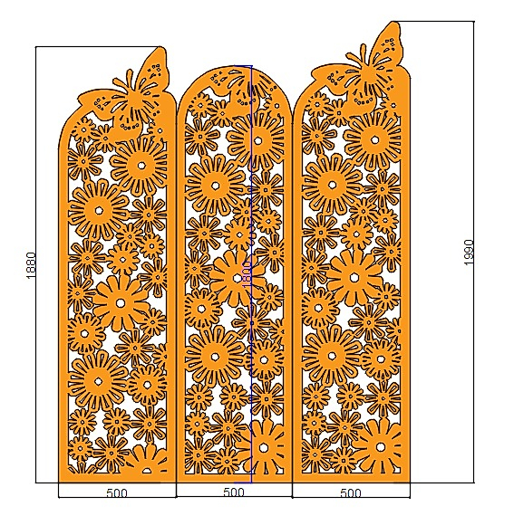 BAHAR MODEL DEKORATİF HAM MDF SEPERATÖR(3 LÜ SET)