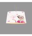 Minibabyroom Elsa ve Pembe Kalplar Temalı Çocuk Odası Sarkıt Avize