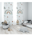 Minibabyrooms Seksek Gökkuşağı Desenli Fon Perde