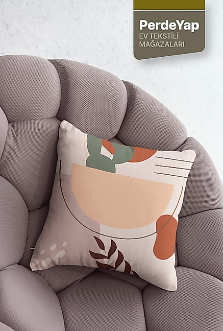 Yaz Esintisi Ve Çiçekleri Desenli 4lü Dijital Baskılı Kırlent Yastık Kılıfı Krem 43x43 Cm 036