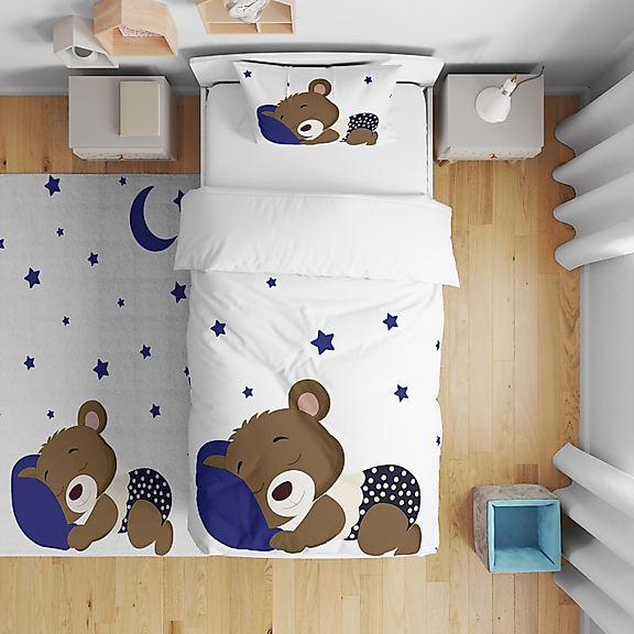 Minibabyrooms Uyuyan Ayıcık Temalı Nevresim Takımı
