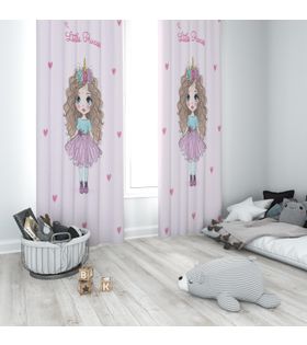 Minibabyrooms Kabarık Saçlı Prenses Temalı Fon Perde