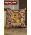Etnik Hint İşlemeli Fil Desenli 4lü Dijital Baskılı Kırlent Yastık Kılıfı Krem 43x43 Cm 061