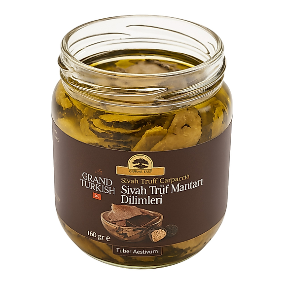 Siyah Trüf Mantarı Dilimleri Carpaccio - Tuber Aestivum, 160 Gr, Premium Konserve