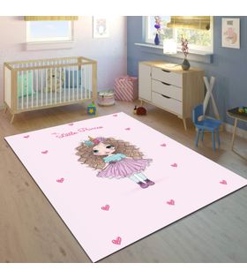 Minibabyrooms Kabarık Saçlı Prenses Desenli 8 mm Kalınlıkta Çocuk Odası Halısı