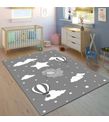 Minibabyrooms Beyaz Yıldızlı Fil Desenli 8 mm Kalınlıkta Çocuk Odası Halısı