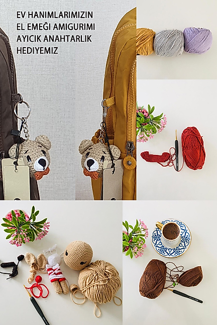 Nemo Bags BEJ Sırt, Okul, 14 İnç Laptop, Seyahat Çantası Amigurumi Ayıcık Anahtarlık Hediyeli