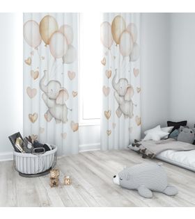 Minibabyrooms Fil ve Balonlar Temalı Fon Perde
