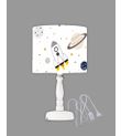 Minibabyrooms Uzay ve Gezegenler Ahşap Oyma Ayak Abajur