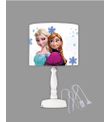 Minibabyrooms Elsa ve Anna Desenli Ahşap Oyma Ayak Abajur