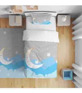 Minibabyrooms Mavi Ay ve Yıldızlar Temalı Nevresim Takımı