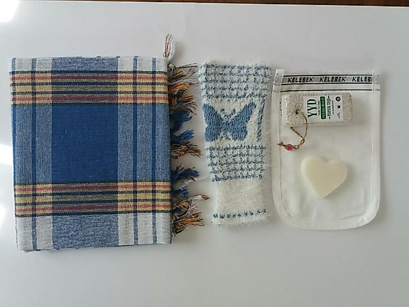 Klasik Peştemalli Hamam Seti 5'li(Tül kese içinde)