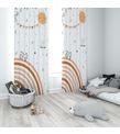 Minibabyrooms Tavşan ve Salıncakta Kedi Temalı Fon Perde