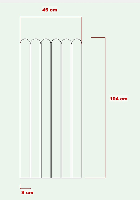 45 cm Genişlik x 105 cm ( ÜSTÜ OVAL ) Ham mdf Duvar paneli ( 10 mm kalınlık )