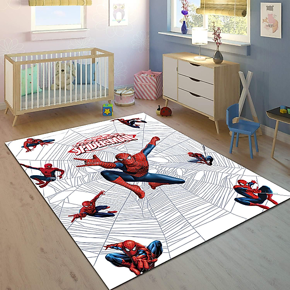 Minibabyrooms Spiderman Desenli 8 mm Kalınlıkta Çocuk Odası Halısı