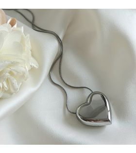 Silver Bighearts Çelik Kolye(45cm+6cm)