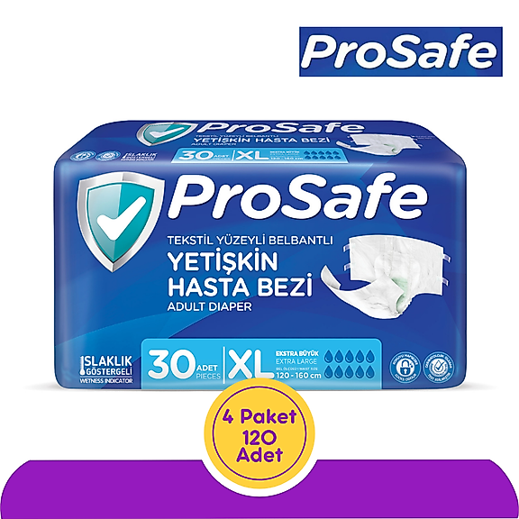 Prosafe Belbantlı Yetişkin Hasta Bezi Extra Büyük (XL) 120 Adet