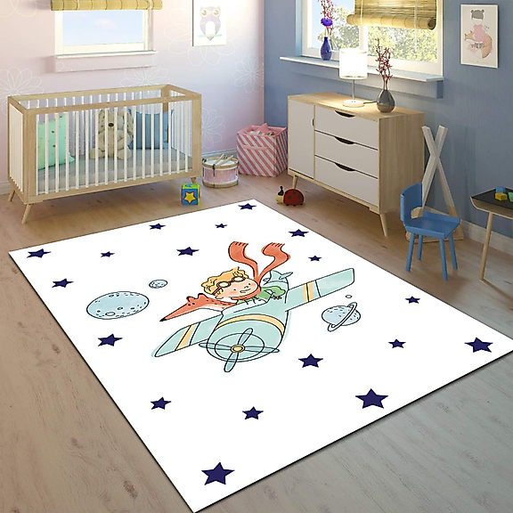 Minibabyrooms Küçük Prens Desenli 8 mm Kalınlıkta Çocuk Odası Halısı