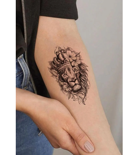 Aslan Kral Göğüs Arası, Bilek, Kol, Bacak Geçici Dövme, Tattoo