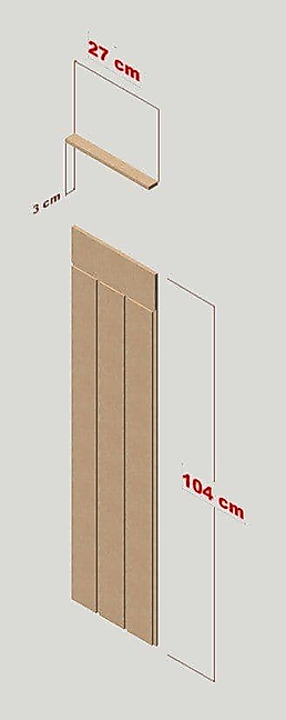 27 cm Genişlik x 105 cm Ham mdf Duvar paneli ( 10 mm kalınlık )
