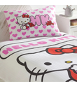 Taç Lisanslı Hello Kitty Love Tek Kişilik Pamuk Pike Takımı