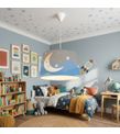 Minibabyroom Mavi Ay ve Yıldızlar Temalı Çocuk Odası Sarkıt Avize