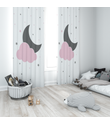 Minibabyrooms Ay Yıldız Bulut Desenli Fon Perde