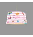Minibabyroom Pembe Beyaz Şeritli Elsa ve Seksek Temalı Çocuk Odası Sarkıt Avize