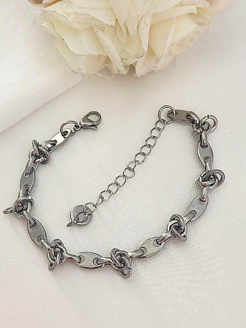 Düğüm çelik bileklik silver