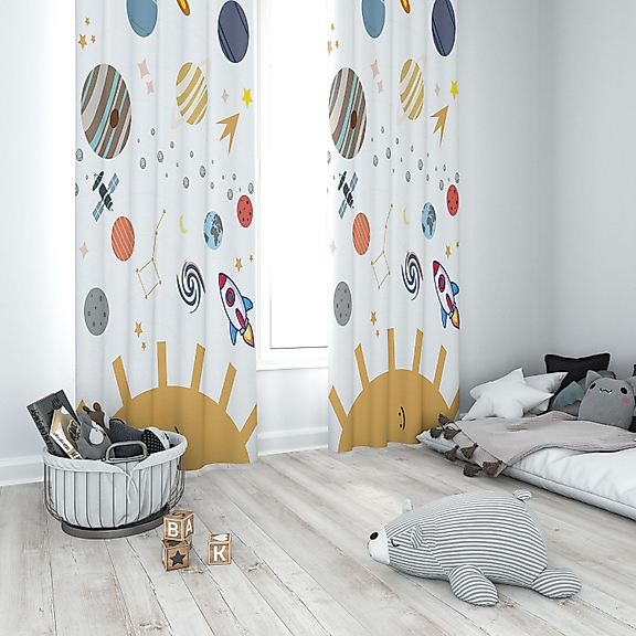 Minibabyrooms Güneş ve Gezegenler Temalı Fon Perde