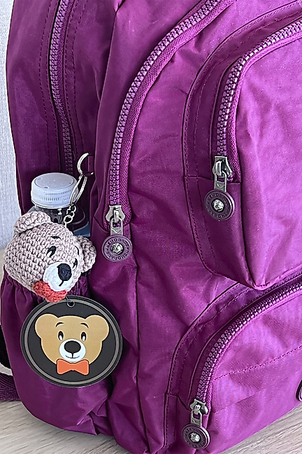 Nemo Bags KOYU BORDO Sırt, Okul, 14 İnç Laptop, Seyahat Çantası Amigurumi Ayıcık Anahtarlık Hediyeli