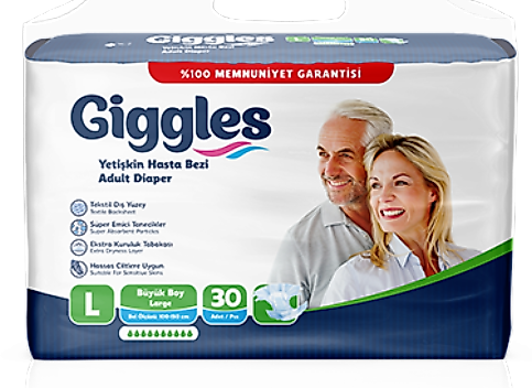 Giggles Yetişkin Hasta Bezi Jumbo Large 30’lu | Konforlu & Güvenli