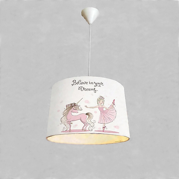 Minibabyroom Unicorn ve Balerin Temalı Çocuk Odası Sarkıt Avize