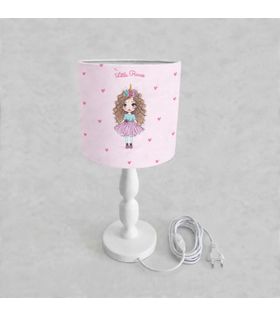 Minibabyrooms Kabarık Saçlı Prenses Desenli Ahşap Oyma Ayak Abajur