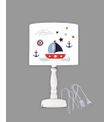 Minibabyrooms Yelkenli Desenli Ahşap Oyma Ayak Abajur