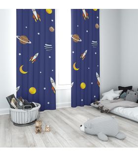 Minibabyrooms Uzay ve Seksek Temalı Fon Perde